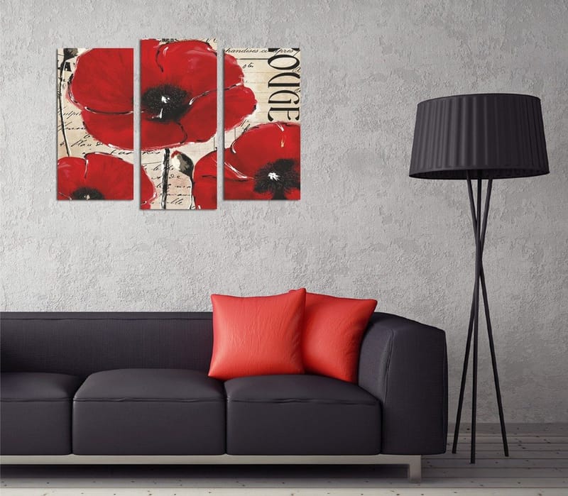 Dekorativ Canvasbilde 3-Deler 45x20 cm, Flerfarget