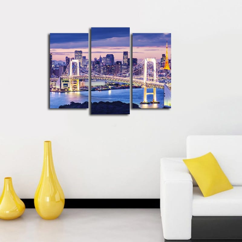 Dekorativ Canvasbilde 3-Deler 45x20 cm - Flerfarget - Innredning - Bilder & kunst - Lerretsbilder