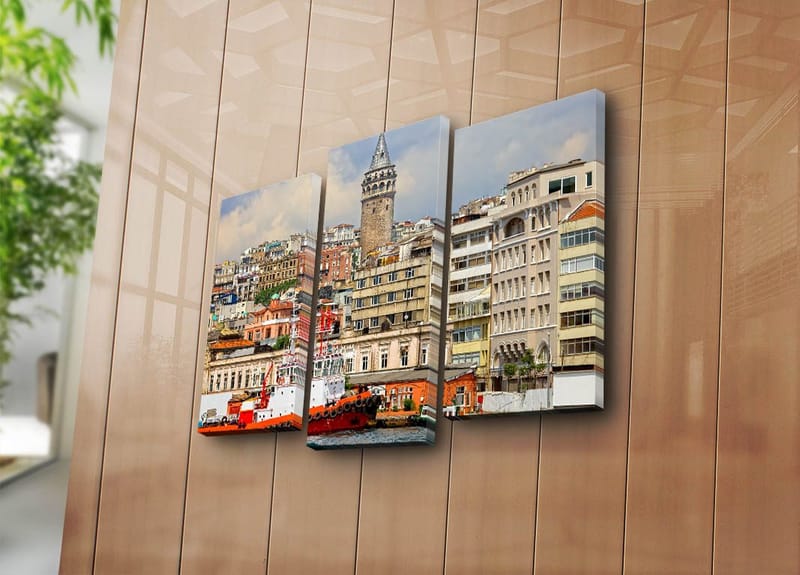 Dekorativ Canvasbilde 3-Deler 45x20 cm - Flerfarget - Innredning - Bilder & kunst - Lerretsbilder