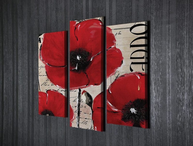 Dekorativ Canvasbilde 3-Deler 45x20 cm - Flerfarget - Innredning - Bilder & kunst - Lerretsbilder