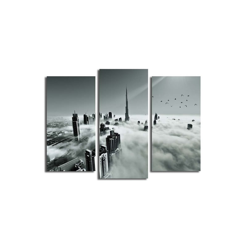 Dekorativ Canvasbilde 3-Deler 45x20 cm - Flerfarget - Innredning - Bilder & kunst - Lerretsbilder