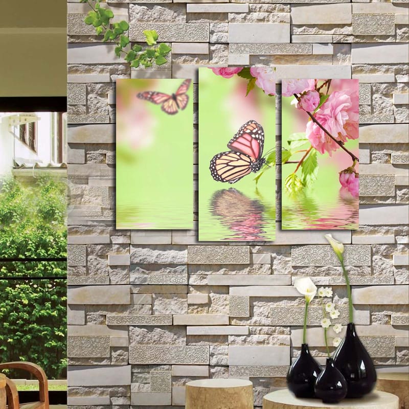 Dekorativ Canvasbilde 3-Deler 45x20 cm - Flerfarget - Innredning - Bilder & kunst - Lerretsbilder