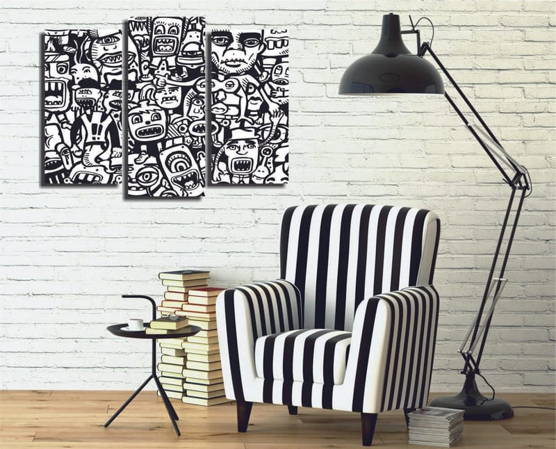 Dekorativ Canvasbilde 3-Deler 45x20 cm, Flerfarget