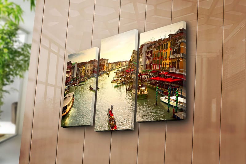 Dekorativ Canvasbilde 3-Deler 45x20 cm - Flerfarget - Innredning - Bilder & kunst - Lerretsbilder