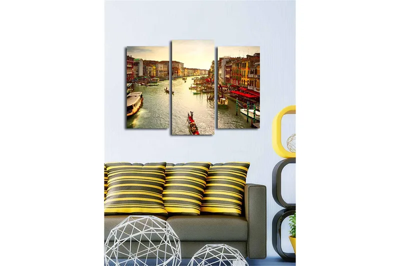 Dekorativ Canvasbilde 3-Deler 45x20 cm - Flerfarget - Innredning - Bilder & kunst - Lerretsbilder