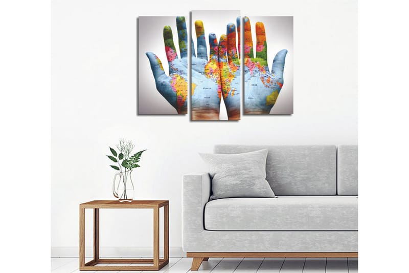 Dekorativ Canvasbilde 3 Deler - Flerfarget - Innredning - Bilder & kunst - Lerretsbilder