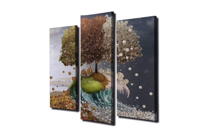Dekorativ Canvasbilde 3 Deler - Flerfarget - Innredning - Bilder & kunst - Lerretsbilder