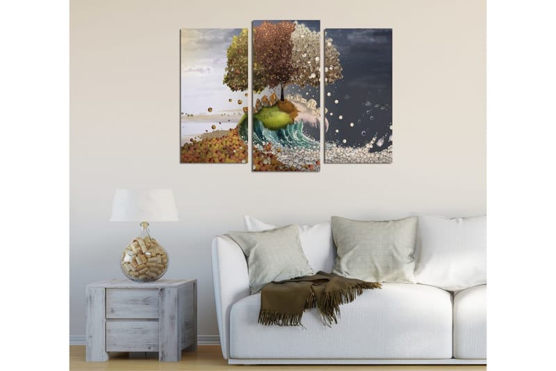 Dekorativ Canvasbilde 3 Deler - Flerfarget - Innredning - Bilder & kunst - Lerretsbilder