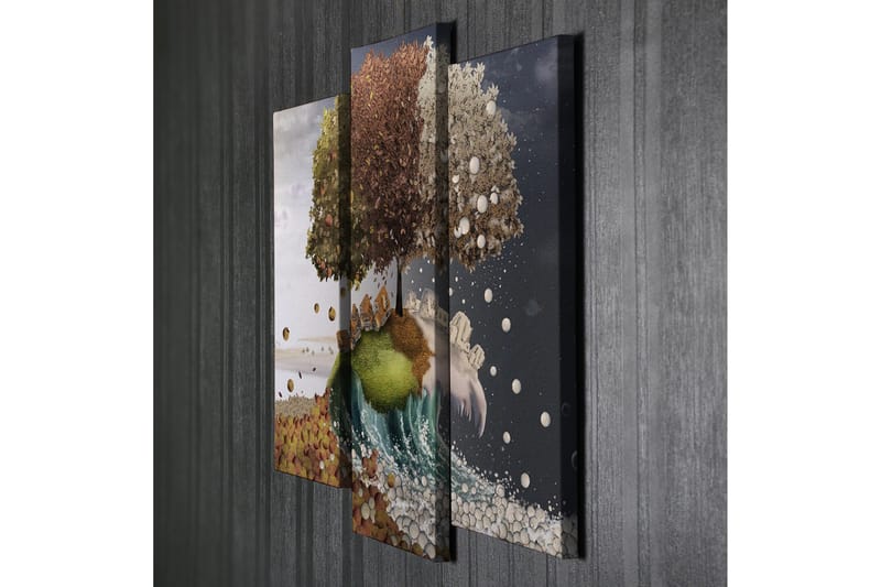 Dekorativ Canvasbilde 3 Deler - Flerfarget - Innredning - Bilder & kunst - Lerretsbilder