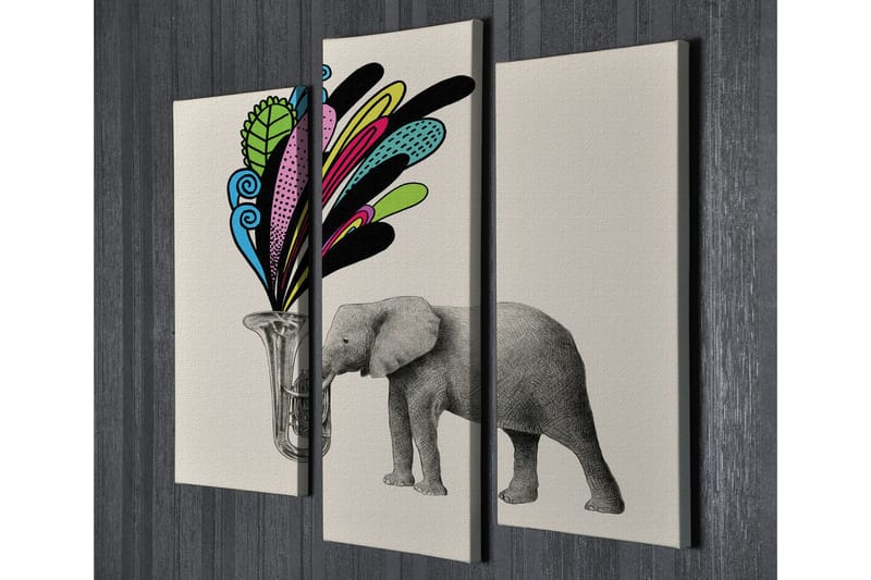 Dekorativ Canvasbilde 3 Deler - Flerfarget - Innredning - Bilder & kunst - Lerretsbilder