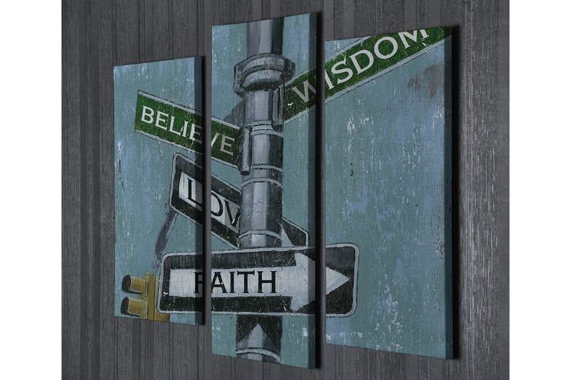 Dekorativ Canvasbilde 3 Deler - Flerfarget - Innredning - Bilder & kunst - Lerretsbilder