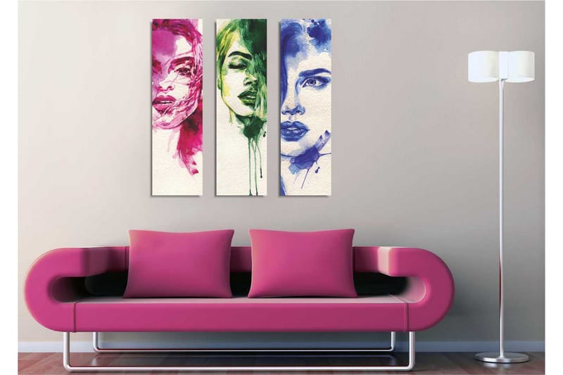 Dekorativ Canvasbilde 3 Deler - Flerfarget - Innredning - Bilder & kunst - Lerretsbilder