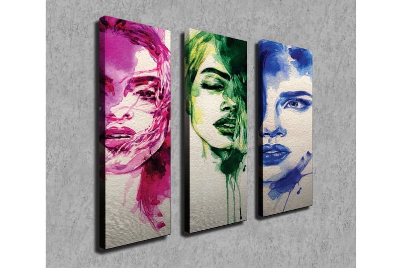 Dekorativ Canvasbilde 3 Deler - Flerfarget - Innredning - Bilder & kunst - Lerretsbilder