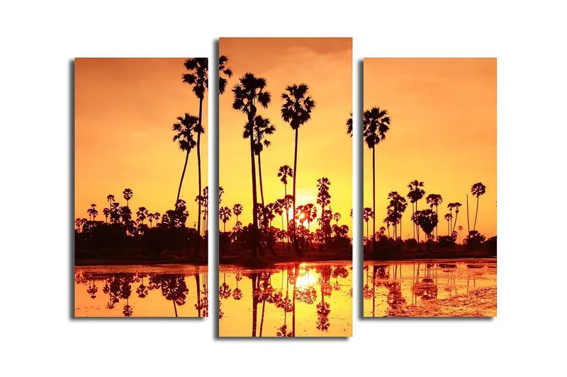 Dekorativ Canvasbilde 3 Deler, Flerfarget