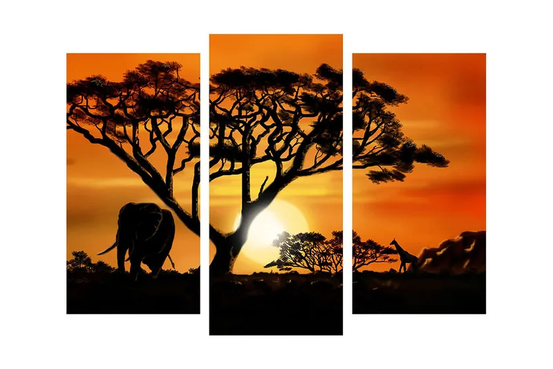 Dekorativ Canvasbilde 3 Deler - Flerfarget - Innredning - Bilder & kunst - Lerretsbilder