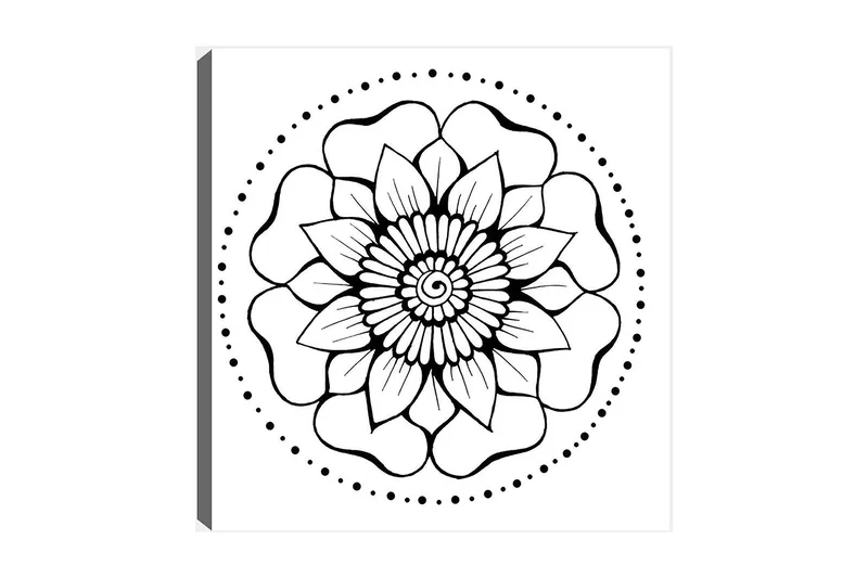 Dekorativ Canvasbilde 30x30 cm, Hvit|Svart