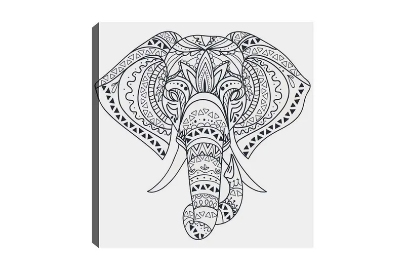 Dekorativ Canvasbilde 30x30 cm, Hvit|Svart