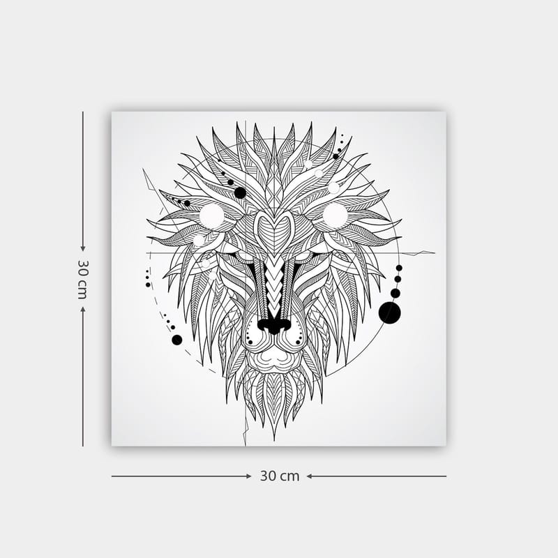 Dekorativ Canvasbilde 30x30 cm, Hvit|Svart