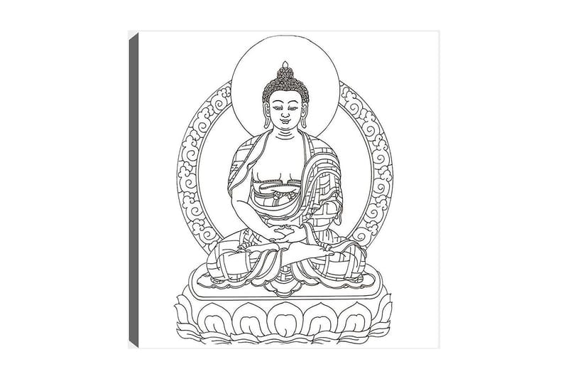 Dekorativ Canvasbilde 30x30 cm, Hvit|Svart