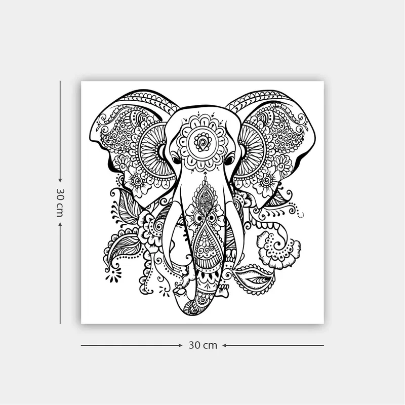 Dekorativ Canvasbilde 30x30 cm, Hvit|Svart