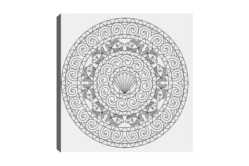 Dekorativ Canvasbilde 30x30 cm, Hvit|Svart