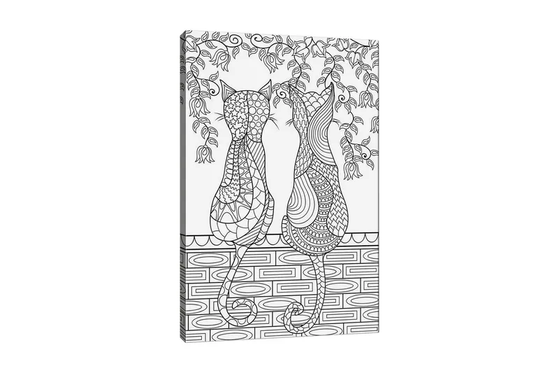 Dekorativ Canvasbilde 30x40 cm, Hvit|Svart