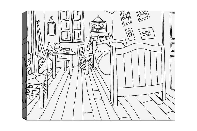 Dekorativ Canvasbilde 30x40 cm, Hvit|Svart