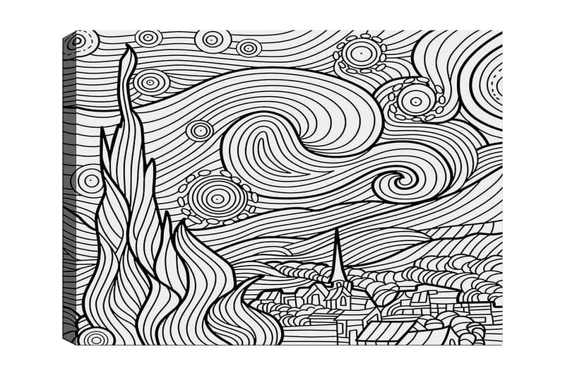 Dekorativ Canvasbilde 30x40 cm, Hvit|Svart