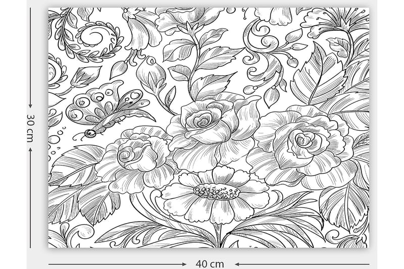 Dekorativ Canvasbilde 30x40 cm - Hvit|Svart - Innredning - Bilder & kunst - Lerretsbilder