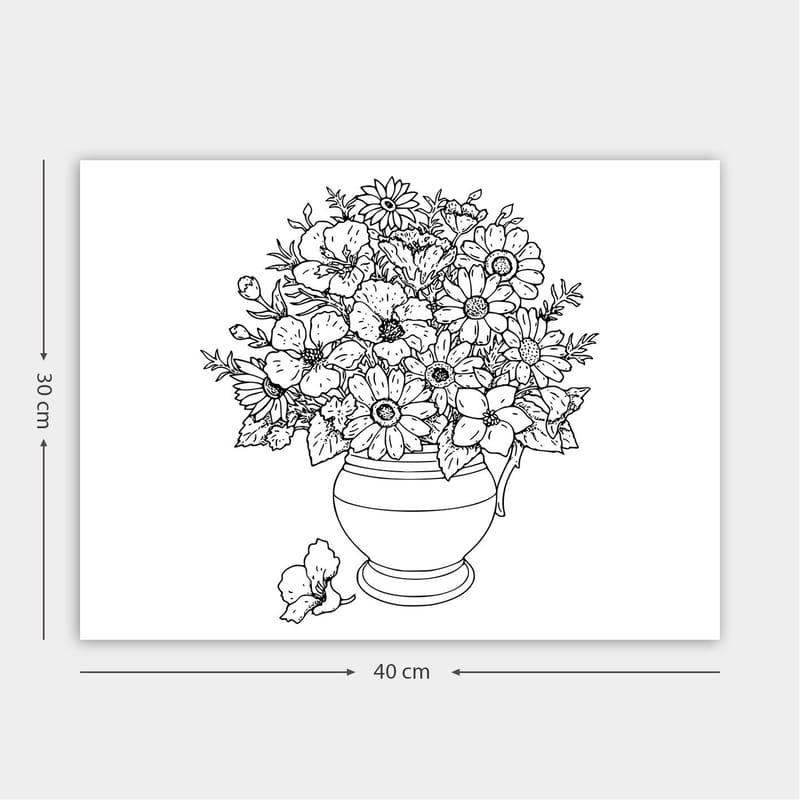 Dekorativ Canvasbilde 30x40 cm, Hvit|Svart