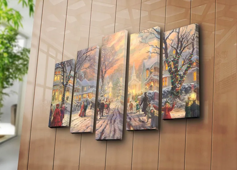 Dekorativ Canvasbilde 5-Deler 19x70 cm - Flerfarget - Innredning - Bilder & kunst - Lerretsbilder