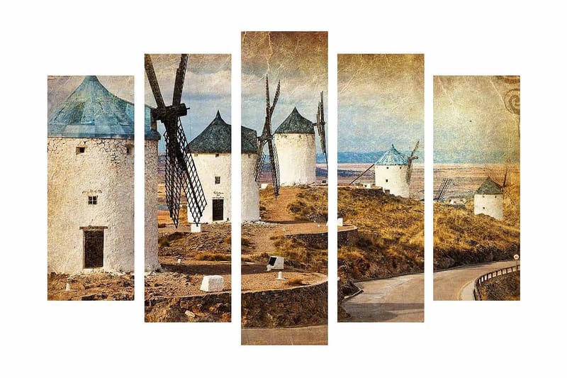 Dekorativ Canvasbilde 5-Deler 70x19 cm, Flerfarget