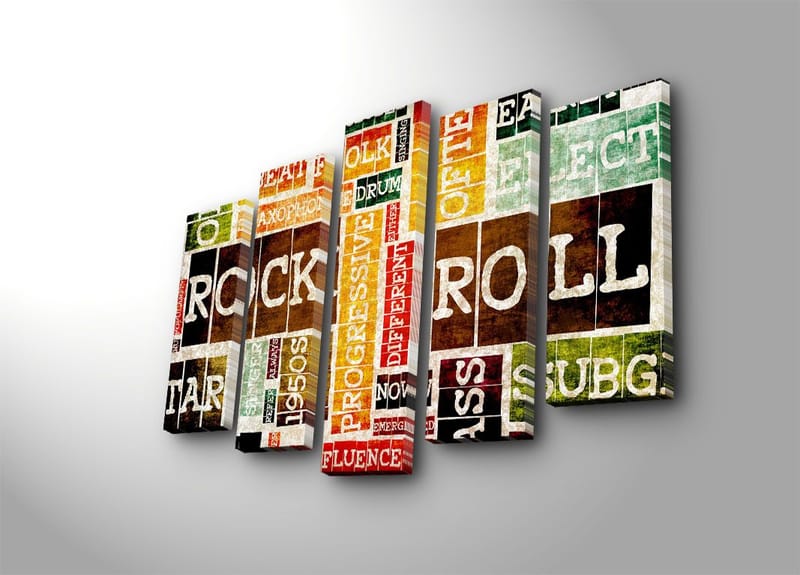 Dekorativ Canvasbilde 5-Deler 70x19 cm, Flerfarget