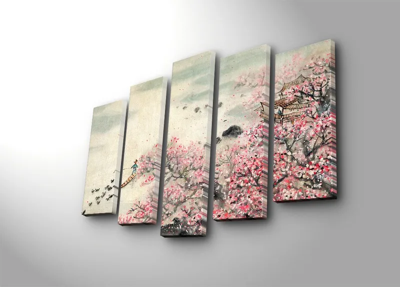 Dekorativ Canvasbilde 5-Deler 70x19 cm, Flerfarget