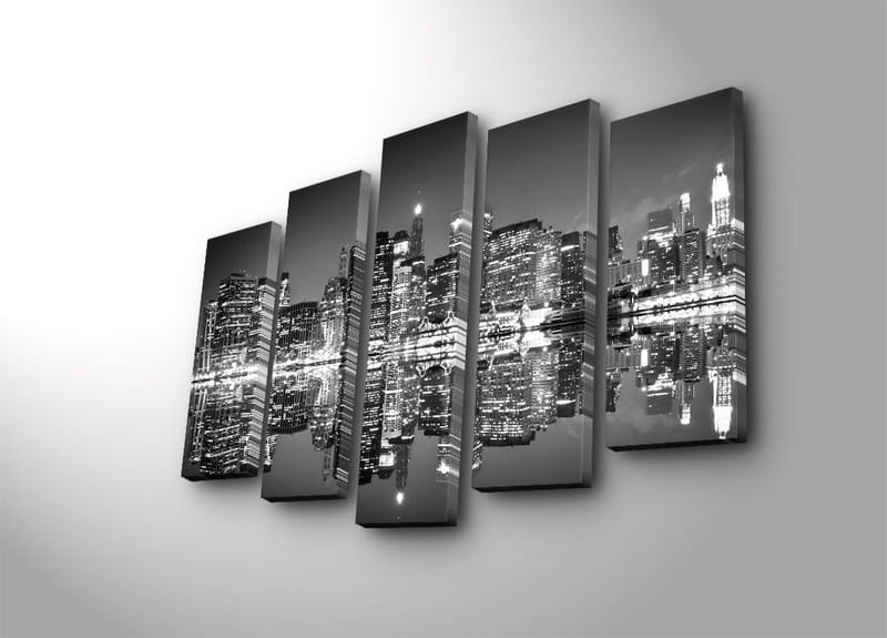 Dekorativ Canvasbilde 5-Deler 70x19 cm, Flerfarget