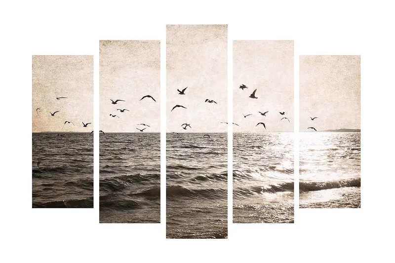 Dekorativ Canvasbilde 5-Deler 70x19 cm, Flerfarget