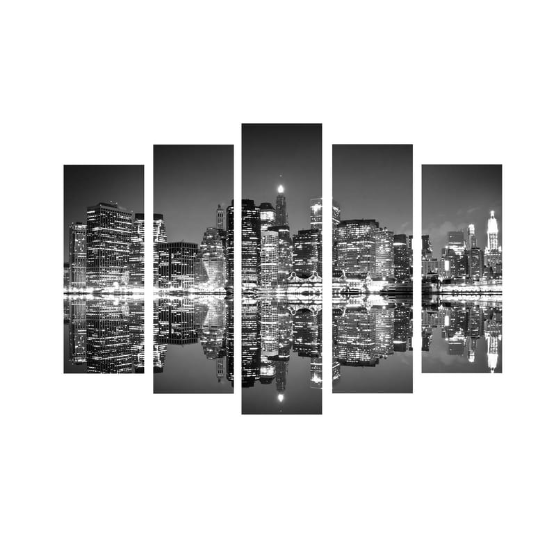 Dekorativ Canvasbilde 5-Deler 70x19 cm - Flerfarget - Innredning - Bilder & kunst - Lerretsbilder