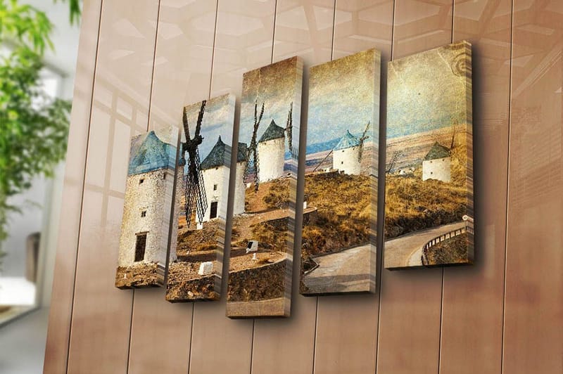 Dekorativ Canvasbilde 5-Deler 70x19 cm - Flerfarget - Innredning - Bilder & kunst - Lerretsbilder