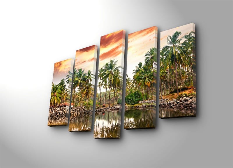 Dekorativ Canvasbilde 5-Deler 70x19 cm, Flerfarget