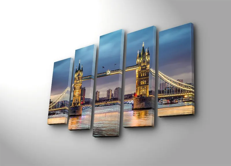 Dekorativ Canvasbilde 5-Deler 70x19 cm, Flerfarget