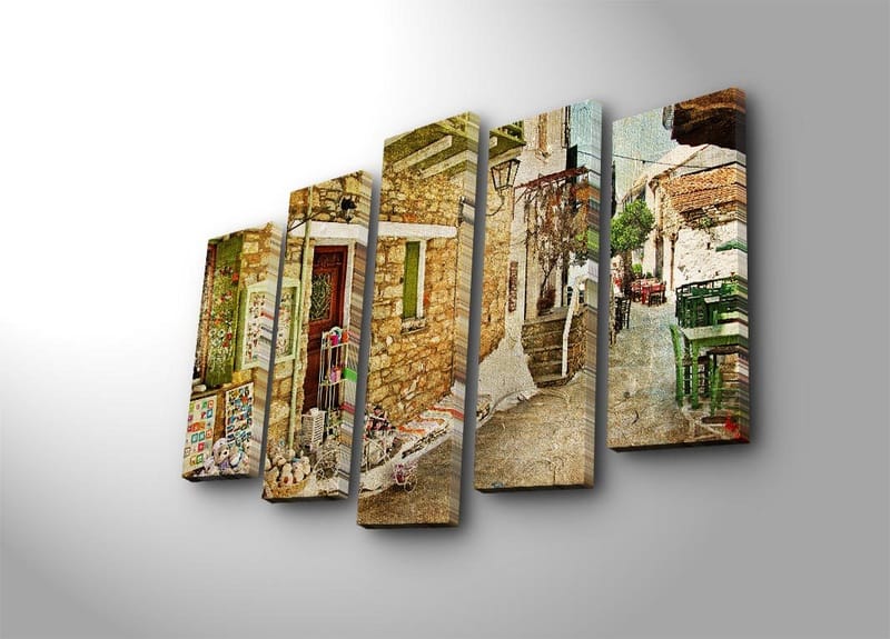 Dekorativ Canvasbilde 5-Deler 70x19 cm, Flerfarget