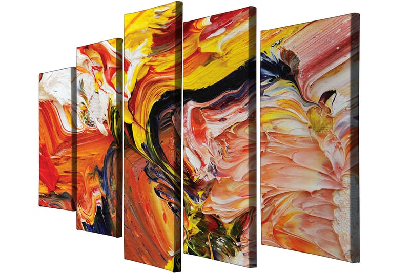 Dekorativ Canvasbilde 5-Deler 70x20 cm - Flerfarget - Innredning - Bilder & kunst - Lerretsbilder