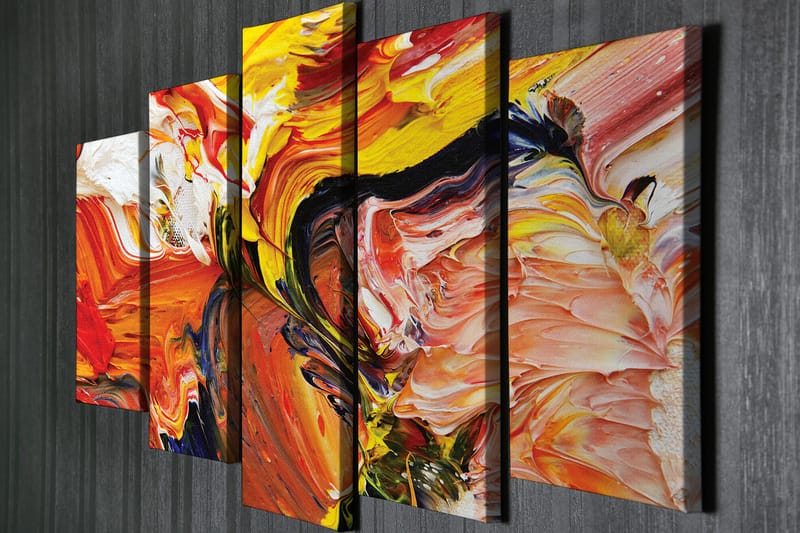 Dekorativ Canvasbilde 5-Deler 70x20 cm - Flerfarget - Innredning - Bilder & kunst - Lerretsbilder