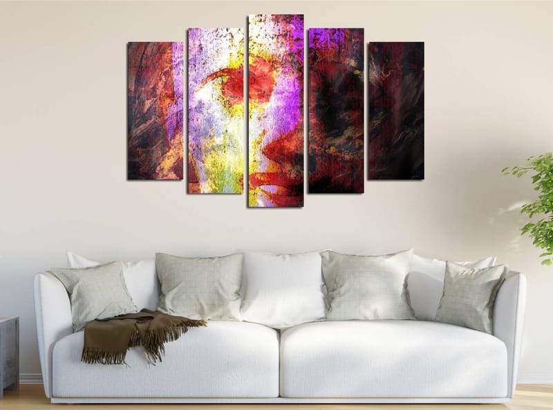 Dekorativ Canvasbilde 5-Deler 70x20 cm - Flerfarget - Innredning - Bilder & kunst - Lerretsbilder
