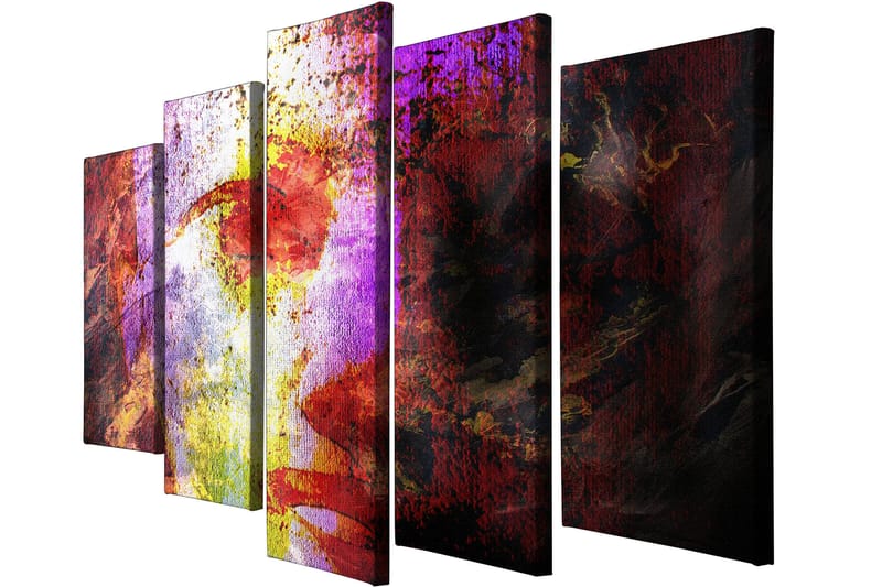 Dekorativ Canvasbilde 5-Deler 70x20 cm - Flerfarget - Innredning - Bilder & kunst - Lerretsbilder