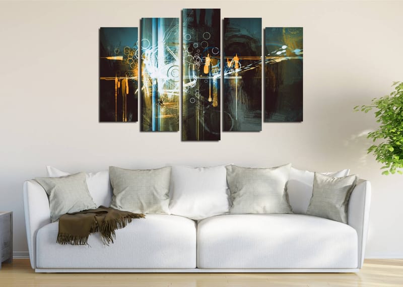 Dekorativ Canvasbilde 5-Deler 70x20 cm - Flerfarget - Innredning - Bilder & kunst - Lerretsbilder