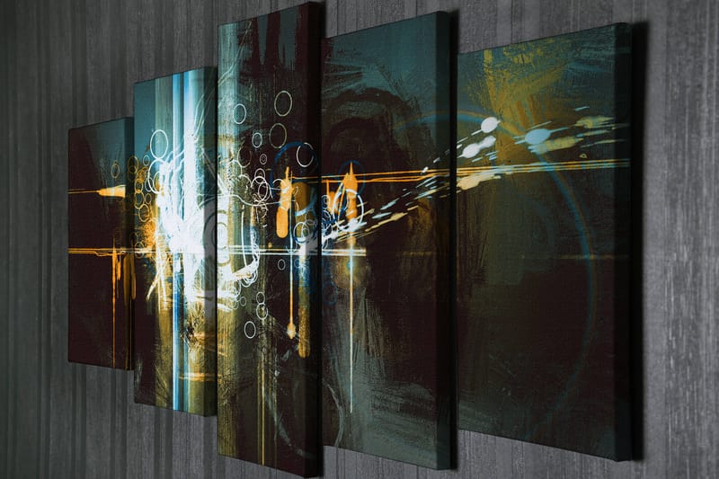 Dekorativ Canvasbilde 5-Deler 70x20 cm - Flerfarget - Innredning - Bilder & kunst - Lerretsbilder