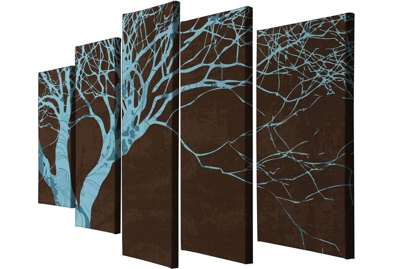Dekorativ Canvasbilde 5-Deler 70x20 cm - Flerfarget - Innredning - Bilder & kunst - Lerretsbilder