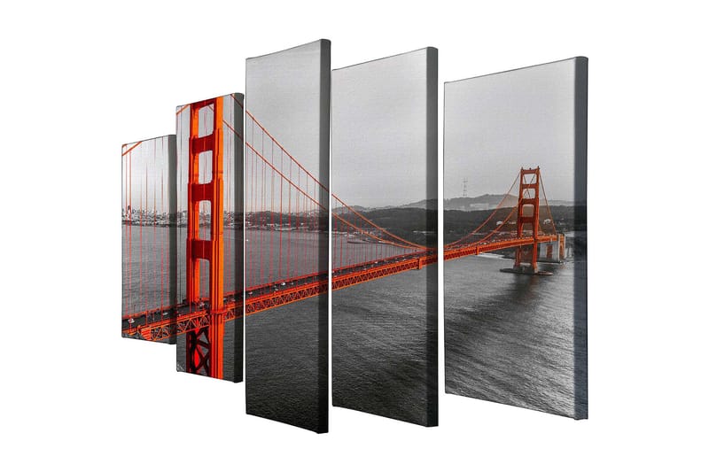 Dekorativ Canvasbilde 5-Deler 70x20 cm - Flerfarget - Innredning - Bilder & kunst - Lerretsbilder