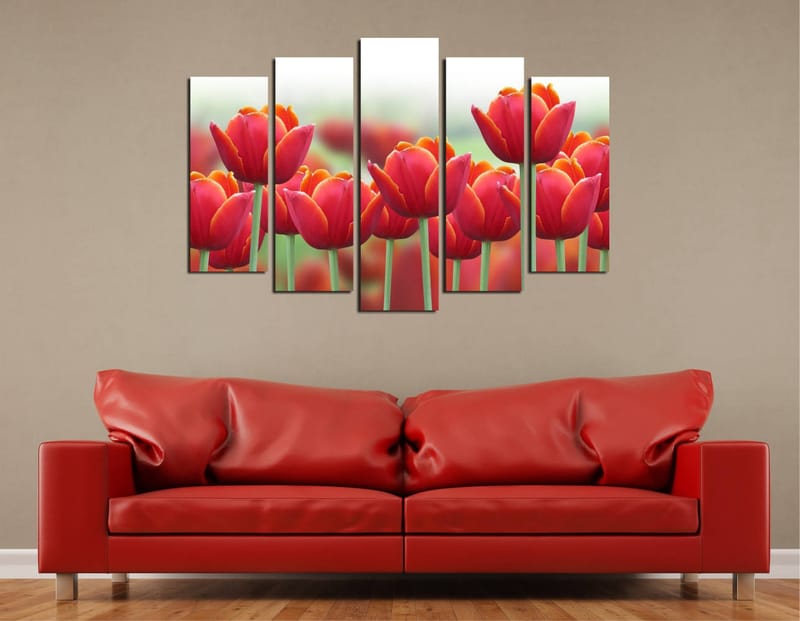 Dekorativ Canvasbilde 5-Deler 70x20 cm - Flerfarget - Innredning - Bilder & kunst - Lerretsbilder